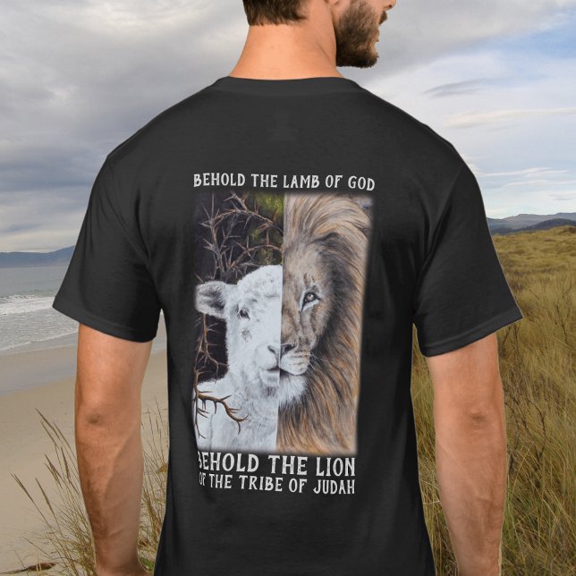 T-shirt noir personnalisable Lion et agneau (Créateur téléchargé)