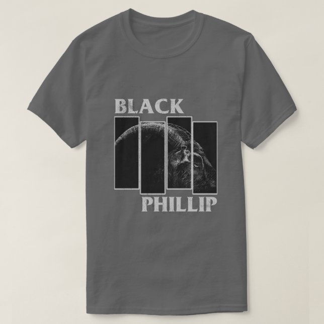 T-shirt Noir Phillip Coussin de version détenue (Design devant)
