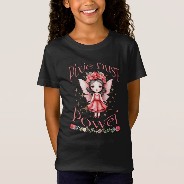 T-shirt noir Pixie Dust Power (Devant)