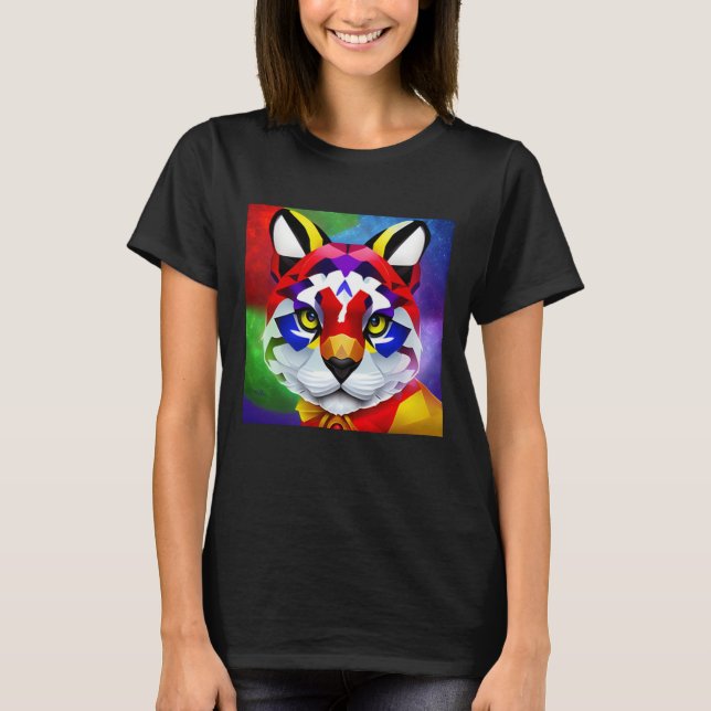 T-shirt noir pour femmes Alexander's Cat (Devant)