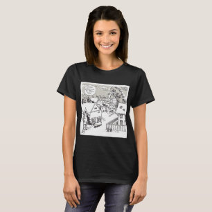 T-shirt noir pour femmes Santa Shock