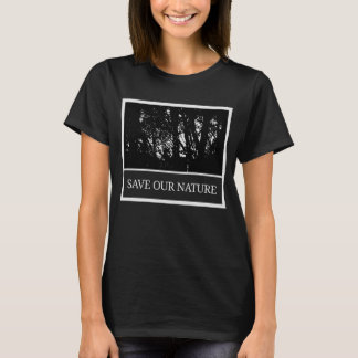 T-shirt noir pour femmes – « Sauver notre nature »