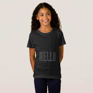 T-shirt noir pour fille avec HELLO/ AU REVOIR