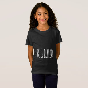 T-shirt noir pour fille avec HELLO/ AU REVOIR