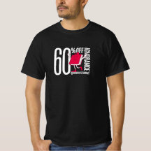 T-shirt noir pour homme à typographie orange