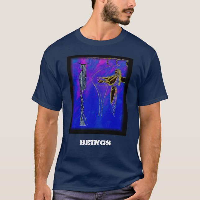 T-shirt noir pour hommes (Devant)