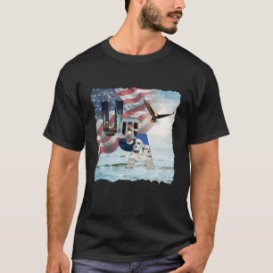 T-shirt noir pour hommes avec drapeau américain et