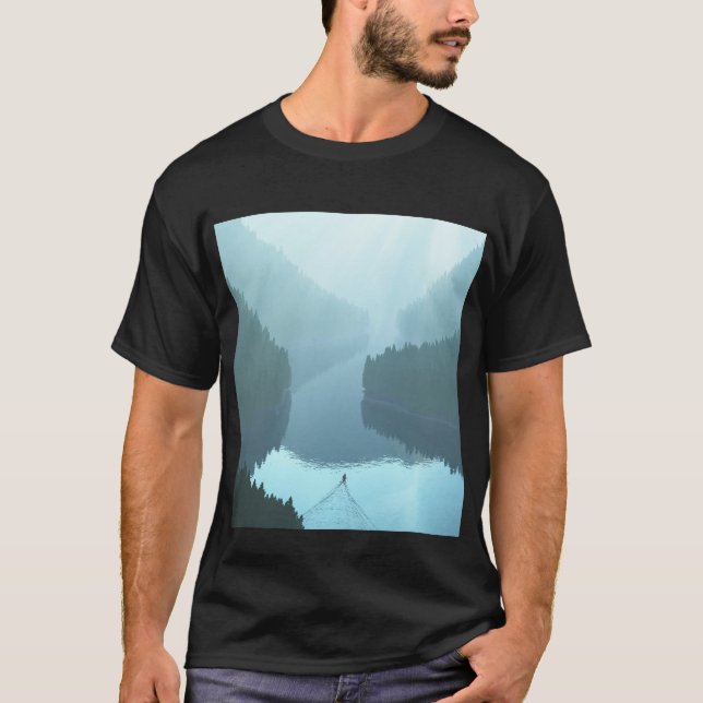 T-shirt noir pour hommes avec l'image de "Draney I (Devant)