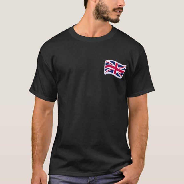 T-Shirt Noir pour Hommes avec Union Jack (Devant)