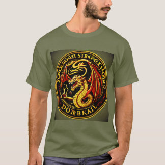 T-shirt noir pour hommes de Dragon d'or