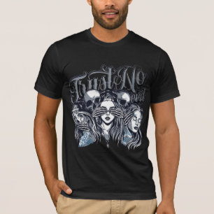 T-Shirt Noir pour Hommes & Femmes Plaid en Coton