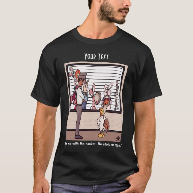 T-shirt noir pour hommes lapins dans une gamme (Devant)