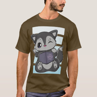 T-shirt Noir Pour Lire Livre Pour Louveur Et Bibliothécair