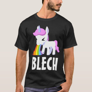 T-shirt noir RAINBOW VOMIT UNICORN FUNNY