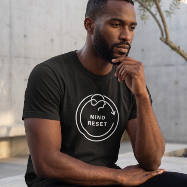 T-shirt noir « Réinitialisation de l'esprit » | Sa (Créateur téléchargé)