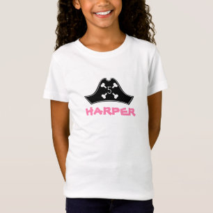 T-Shirt Noir rose + Anniversaire du pirate de la fille