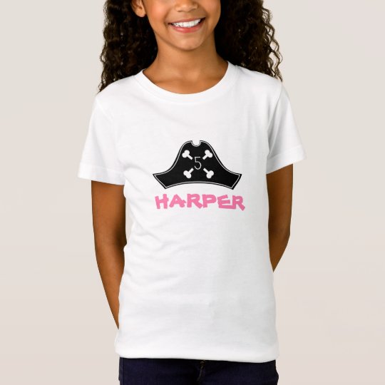 T Shirt Noir Rose Anniversaire Du Pirate De La Fille Zazzle Fr