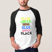 T-shirt noir rose bleu de billard de brun de vert