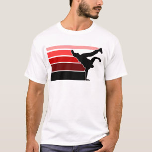 T-shirt Noir rouge de gradient de BBOY