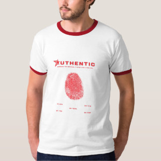 T-shirt noir rouge empreinte digitale