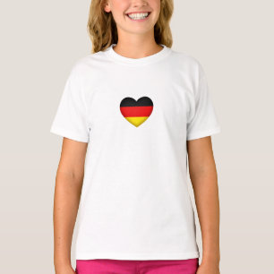 T-shirt Noir Rouge or drapeau Couleurs Coeur Allemand Prid