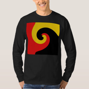 T-shirt Noir Rouge Yellow Swirl Peinture rétro Art Abstrai