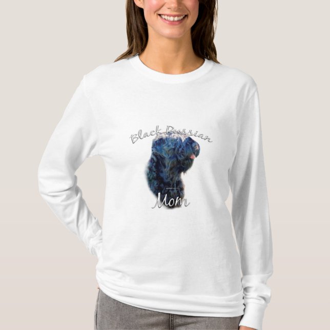T-shirt Noir Russe Terrier Maman 2 (Devant)