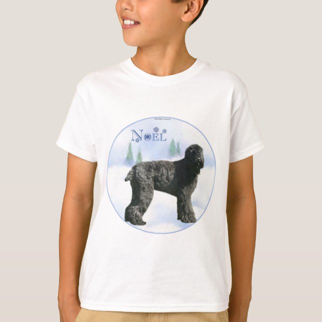 T-shirt Noir russe Terrier Noel (Devant)