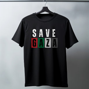 T-shirt noir "SAUVER GAZA" pour homme