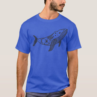 T-shirt Noir simple sur baleine blanche 17