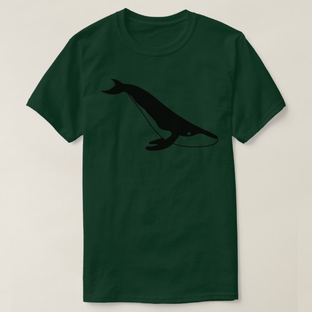 T-shirt Noir simple sur baleine blanche 21 (Design devant)