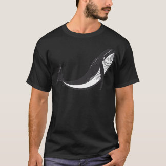 T-shirt Noir simple sur baleine blanche 23