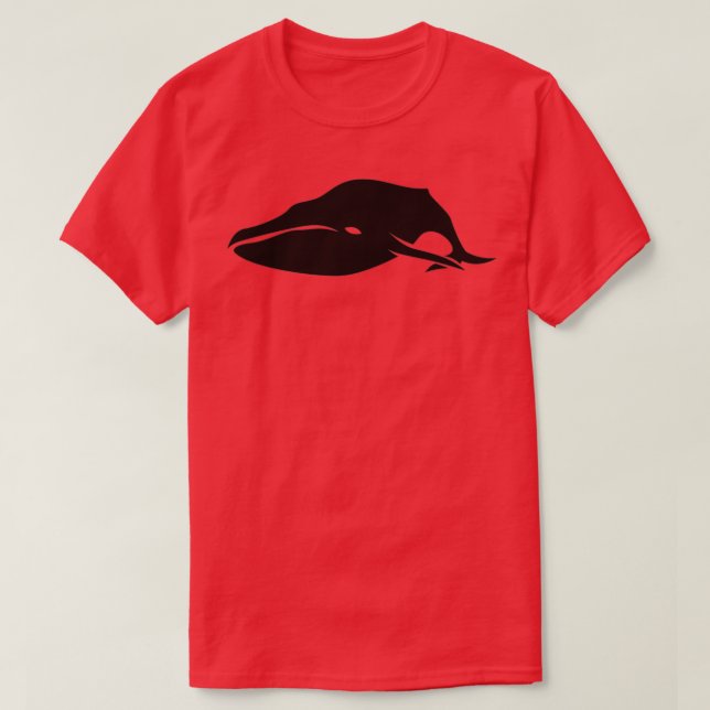 T-shirt Noir simple sur baleine blanche 9 (Design devant)