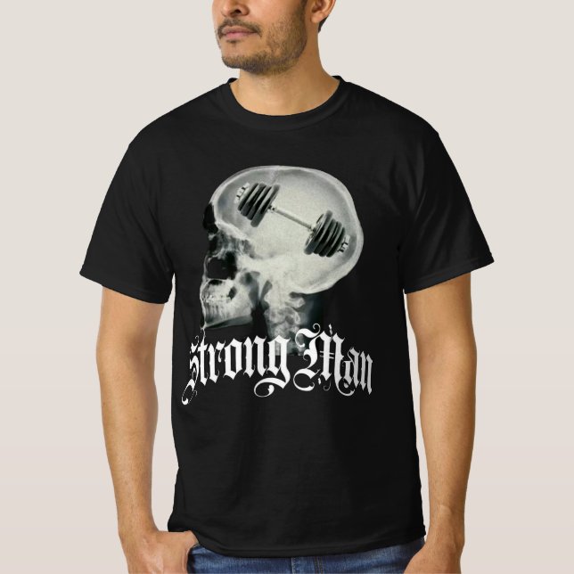T-shirt noir Strong man (Devant)