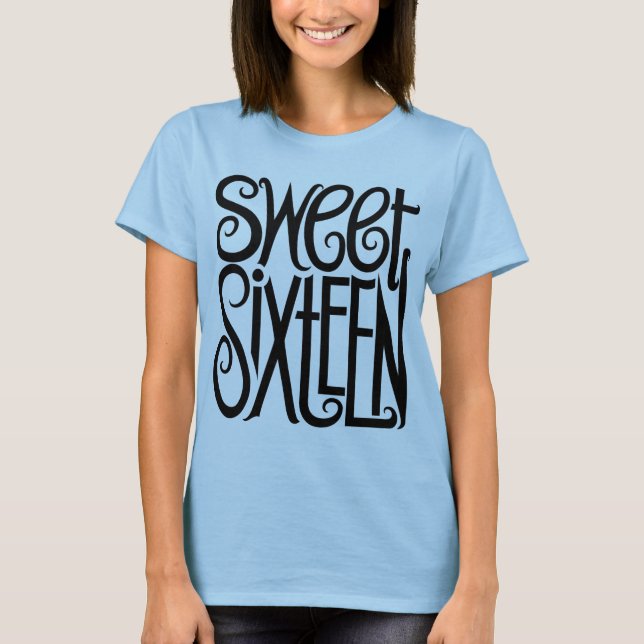 T-shirt noir Sweet sixteen (Devant)