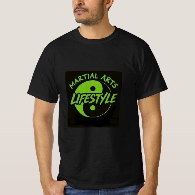 T-SHIRT NOIR T AVEC NEON GREEN LETTRE MARTIAL (Devant)