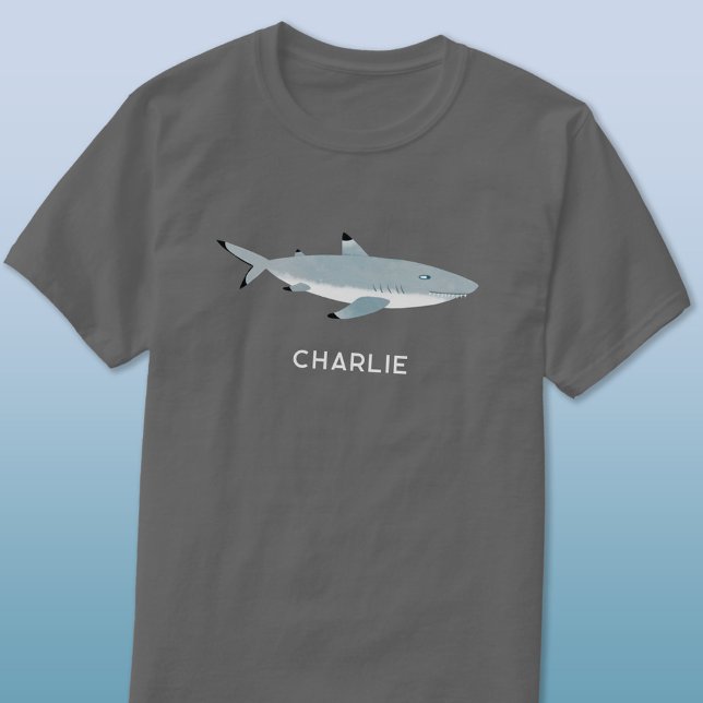 T-shirt Noir Tipped Reef Shark Nom personnalisé (Black Tipped Reef Shark personalized name t-shirt)