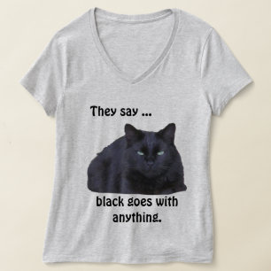 T-shirt - Noir va avec tout chat