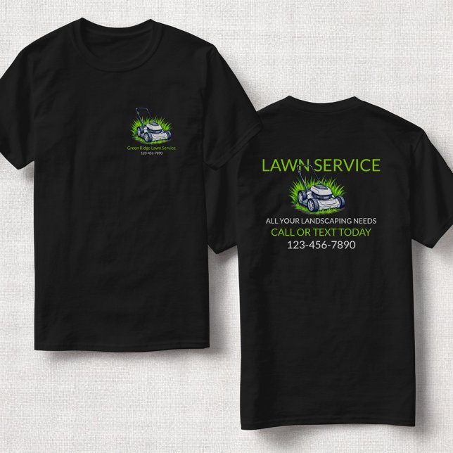 T-shirt Noir Vert laque Soins et Service Professionnel (Créateur téléchargé)