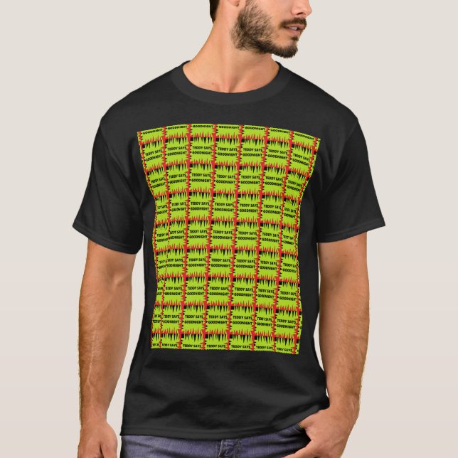 T-shirt Noir vert rouge design avec mots de texte (Devant)