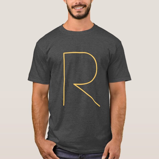 T-shirt Noir votre nom initial Monogramme moderne Plain (Devant)
