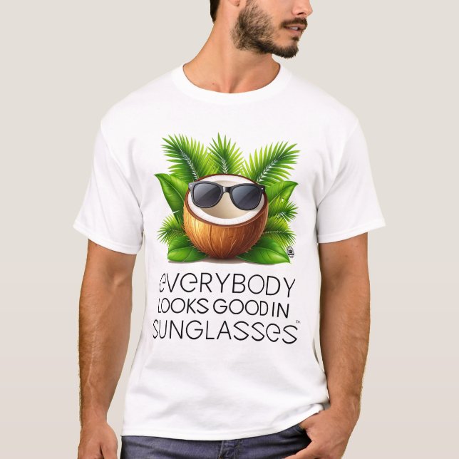 T-shirt Noix de coco en lunettes de soleil - Journée inter (Devant)