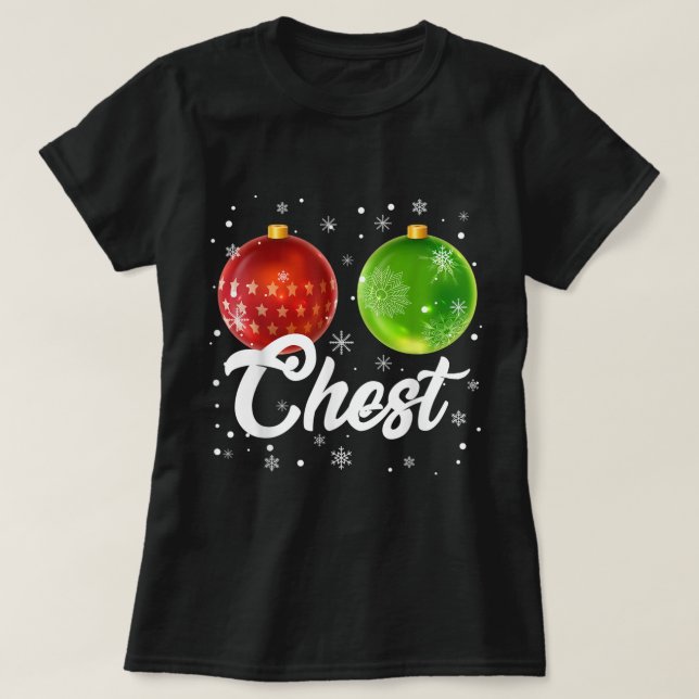 T-shirt Noix de Noël Correspondant Couple Chestnoix Xma (Design devant)