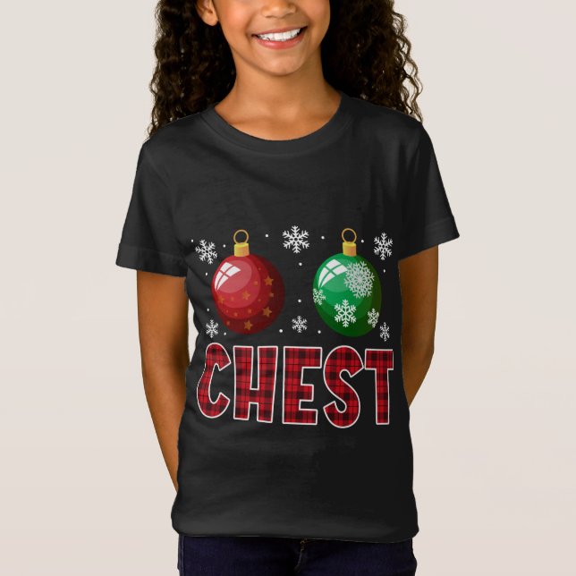 T-Shirt Noix de poitrine marquant les châtaignes drôle Cou (Devant)