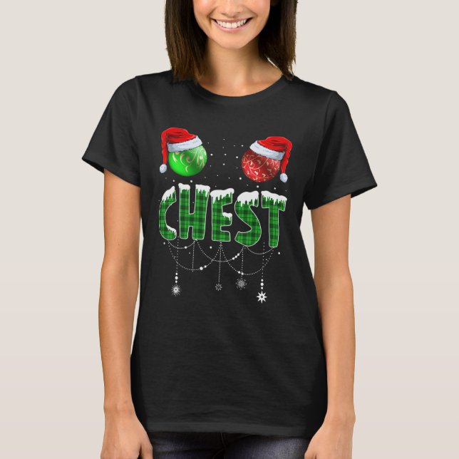 T-shirt Noix de poitrine Noël Correspondantes Couple Chest (Devant)