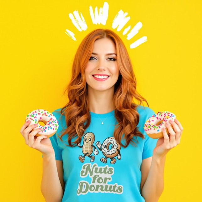 T-shirt Noix pour beignets Retro Punny cadeau pour beignet (Nuts for Donuts Retro Punny Gift for Donut Lover T-Shirt.)