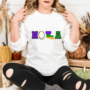 T-shirt NOLA Louisiana Mardi Gras violet, vert et or