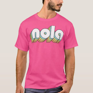 T-shirt Nola Retro Typographie Arc-en-ciel style défraîchi