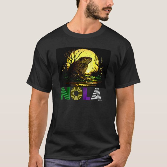 T-shirt Nola Saying New Orleans Mardi Gras Nutria Rat  2 (Devant)