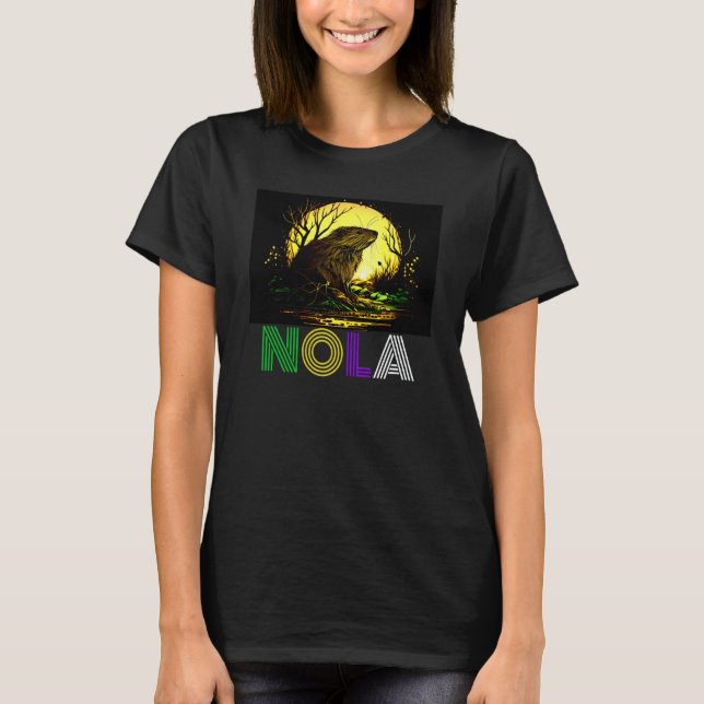 T-shirt Nola Saying New Orleans Mardi Gras Nutria Rat  2 (Devant)